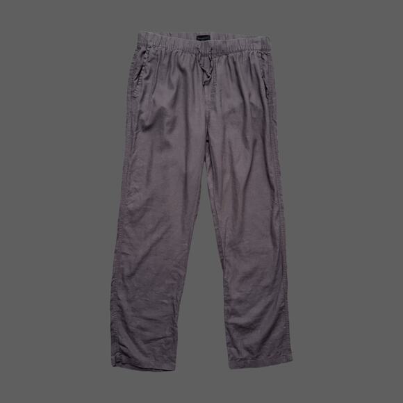 Magaschoni Gray Stretch Waist Casual Linen Blend Pants Size M GUC Mens - Picture 1 of 7